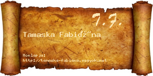 Tamaska Fabiána névjegykártya